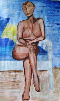 Œuvre contemporaine nommée « Woman in bath suit », Réalisée par ASMA H.