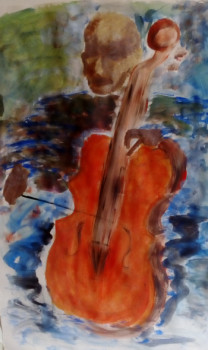Œuvre contemporaine nommée « The cellist », Réalisée par ASMA H.