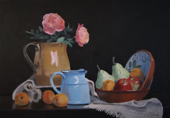 Œuvre contemporaine nommée « Nature morte aux fruits », Réalisée par REBER KAROL