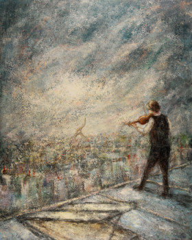 Œuvre contemporaine nommée « Un violon sur le toit », Réalisée par ROBERT BASS