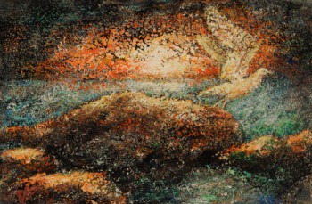 Œuvre contemporaine nommée « L'envol au crépuscule », Réalisée par ROBERT BASS