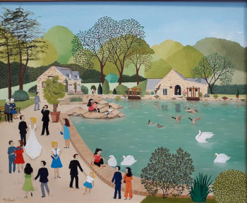 Œuvre contemporaine nommée « MARIAGE AU MOULIN DU DUC - MOELAN SUR MER », Réalisée par MARTINE CLOUET