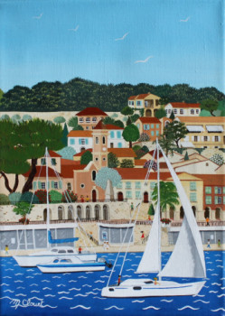 Œuvre contemporaine nommée « LE PORT DE ST JEAN CAP FERRAT », Réalisée par MARTINE CLOUET