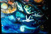 Œuvre contemporaine nommée « Détails du tableau voyage dans l'espace. », Réalisée par MITRA SHAHKAR