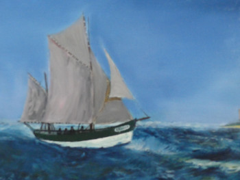 Œuvre contemporaine nommée « Sardinier croisant le phare des baleines », Réalisée par PICH