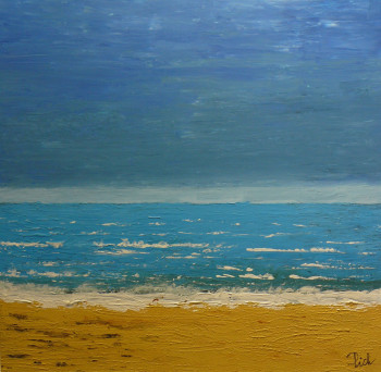 Œuvre contemporaine nommée « Face à l'Atlantique, plage de Gros-Jonc 2 », Réalisée par PICH