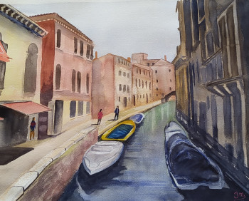 Œuvre contemporaine nommée « Venise les canaux », Réalisée par JACQUES MASCLET