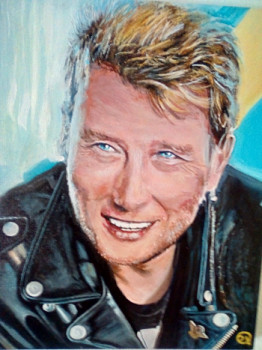 Œuvre contemporaine nommée « JOHNNY HALLYDAY 80 », Réalisée par PIERRE-YVES QUEMENER