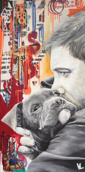 Œuvre contemporaine nommée « Tendresse canine », Réalisée par VAL ESCOUBET