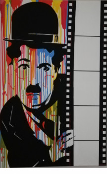 Œuvre contemporaine nommée « Charlie chaplin », Réalisée par MMC