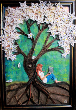 Œuvre contemporaine nommée « "Au pied de mon arbre" », Réalisée par L'ART AUX HEURES, ART OSé