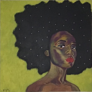 Œuvre contemporaine nommée « Afro », Réalisée par CORINNE DUFON