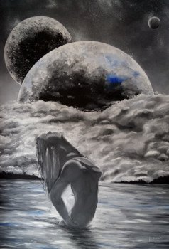 Œuvre contemporaine nommée « "bain de lunes" », Réalisée par L'ANTRE DEUX MONDES
