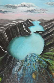Œuvre contemporaine nommée « Paysage au lac », Réalisée par AGNèS BENNETOT