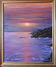 Œuvre contemporaine nommée « Soleil couchant sur la mer », Réalisée par SEREN