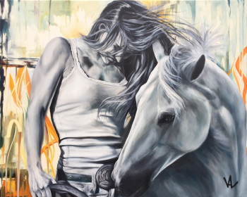 Œuvre contemporaine nommée « The winning horse », Réalisée par VAL ESCOUBET