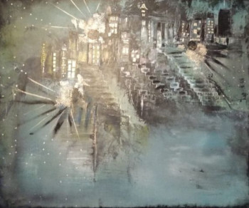 Œuvre contemporaine nommée « La ville de Lumière », Réalisée par RêV à NAISSANCE
