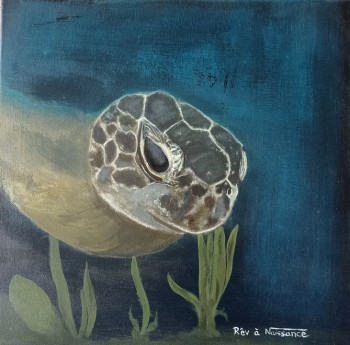 Œuvre contemporaine nommée « Dame tortue », Réalisée par RêV à NAISSANCE