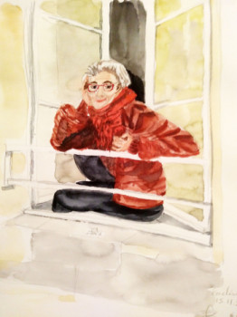 Œuvre contemporaine nommée « Emi à sa fenêtre », Réalisée par BARTLET-DROUZY