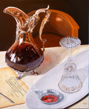 Œuvre contemporaine nommée « l'âme du vin », Réalisée par BERNARD POISOT