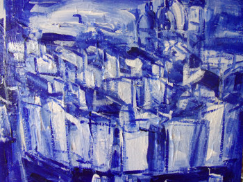 Œuvre contemporaine nommée « Toits bleus », Réalisée par AUGUIN