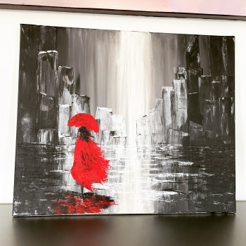 Œuvre contemporaine nommée « La dame en rouge », Réalisée par VALOU