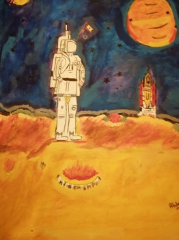 Œuvre contemporaine nommée « Le cosmonaute », Réalisée par ABDELMEKHA