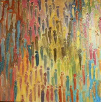 Œuvre contemporaine nommée « Les barreaux d’ombres (mai 2021) Huile sur toile 3D (70×70) », Réalisée par FRéDéRIC PIERRE LEMONNIER