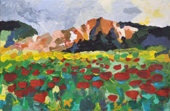 Œuvre contemporaine nommée « Coquelicots des Alpilles @philippine_paintings », Réalisée par PHILIPPINE FRANC