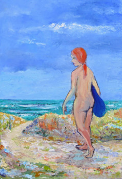 Œuvre contemporaine nommée « Vers la plage », Réalisée par MICHEL HAMELIN