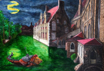 Œuvre contemporaine nommée « les canaux de Bruges », Réalisée par BERTRAND GUARINI