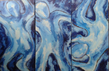 Œuvre contemporaine nommée « Série Aqua, Diptyque 3 », Réalisée par SARAH MERY
