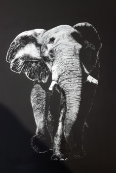 Œuvre contemporaine nommée « L'éléphant », Réalisée par MICHEL MORLOT