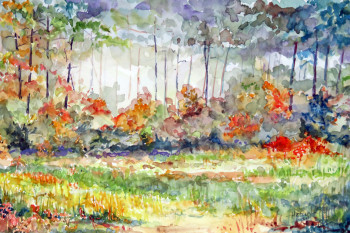 Œuvre contemporaine nommée « Clairière en automne », Réalisée par MICHEL HAMELIN