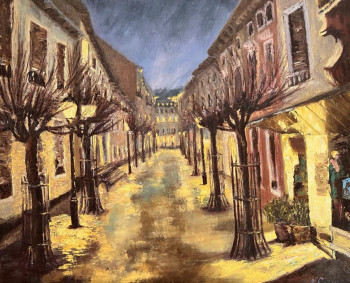 Œuvre contemporaine nommée « Rue nocturne de BADEN BADEN », Réalisée par NADYA RIGAILL