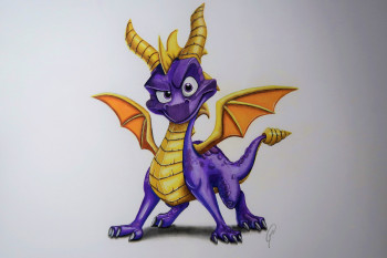 Œuvre contemporaine nommée « Spyro le Dragon », Réalisée par PIXYART