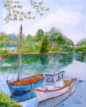 Œuvre contemporaine nommée « Golfe du Morbihan - le Pont-Neuf », Réalisée par DANIEL HUARD