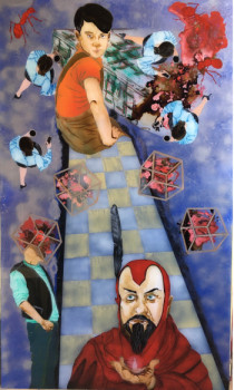 Œuvre contemporaine nommée « Le Diable et l'Enfant », Réalisée par MERLIN DIDIER