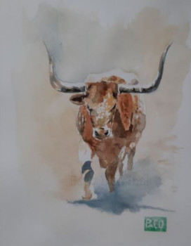 Œuvre contemporaine nommée « Longhorn- Camargue », Réalisée par PACO