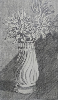 Œuvre contemporaine nommée « Fleurs dans un vase. », Réalisée par DIDIER SITAUD