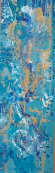 Œuvre contemporaine nommée « Fond bleu », Réalisée par BRIGITTE ROUX