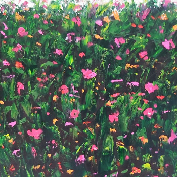 Œuvre contemporaine nommée « Les fleurs du jardin de mon grand pere », Réalisée par GOSSELIN MICHELE