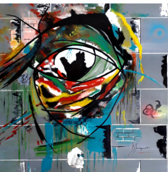 Œuvre contemporaine nommée « Street eye », Réalisée par SERVIGN'ART