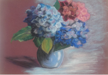 Œuvre contemporaine nommée « Hortensias », Réalisée par ILE BLEUE