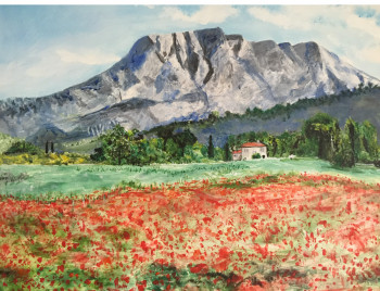 Œuvre contemporaine nommée « Montagne Ste Victoire », Réalisée par MARCOH