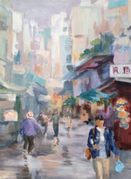 Œuvre contemporaine nommée « Rue à Hong Kong », Réalisée par VOLPERT