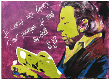 Œuvre contemporaine nommée « Gainsbourg et le billet de banque », Réalisée par SILVIA PANZA