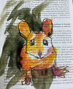 Œuvre contemporaine nommée « ma petite souris 1 », Réalisée par VIVIANE LESZCZYNSKI