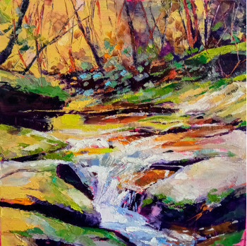 Œuvre contemporaine nommée « Rivière et montagne », Réalisée par CHEN XI