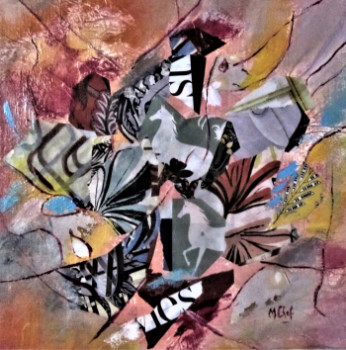 Œuvre contemporaine nommée « Rosace 2 », Réalisée par MONIQUE CHEF